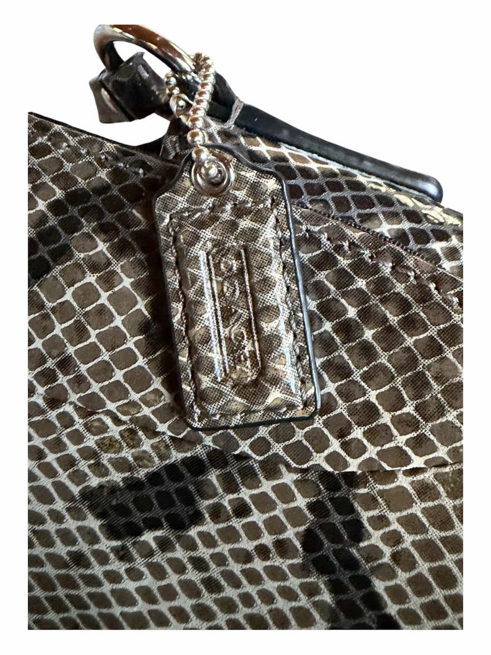 Coach Crossbody Python Soho Bag in Brown and Black